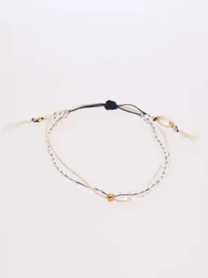 Apr Birthstone Silk Code Braid Bracelet - Crystal