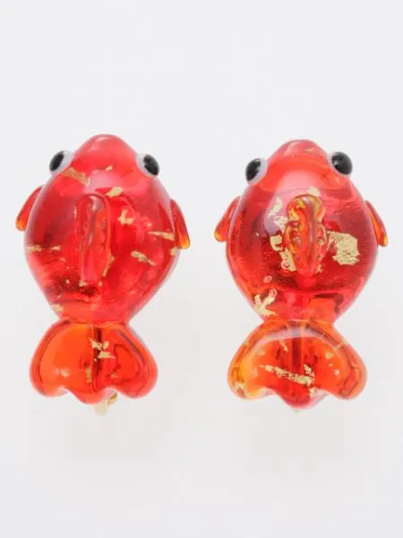 Auspicious Charm Glass Clip Earrings