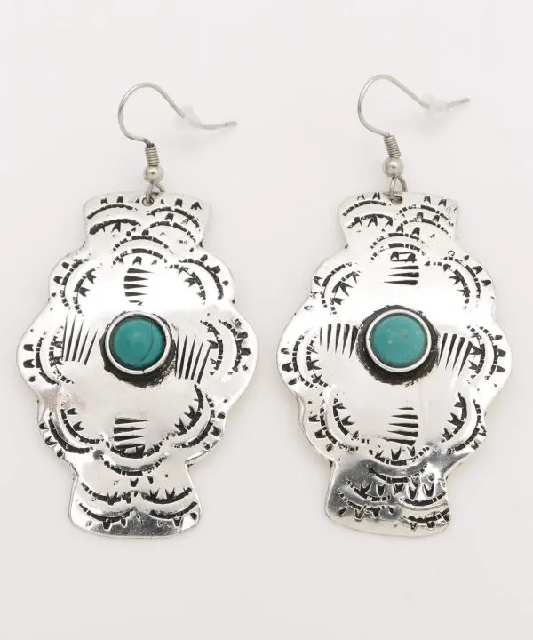 Buckle Shaped Concho Earrings