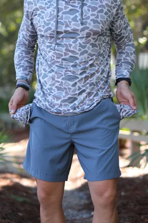 Burlebo Everyday Shorts - River Rock Grey - Deer Camo Pockets