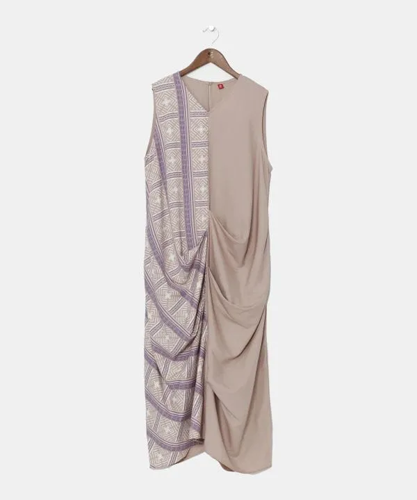 Color Block Bogolan Print Dress