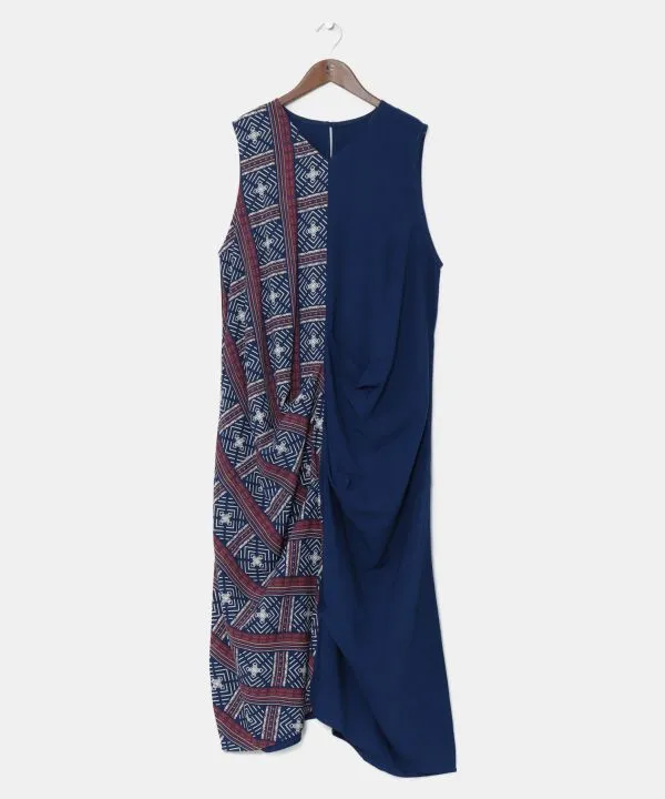 Color Block Bogolan Print Dress