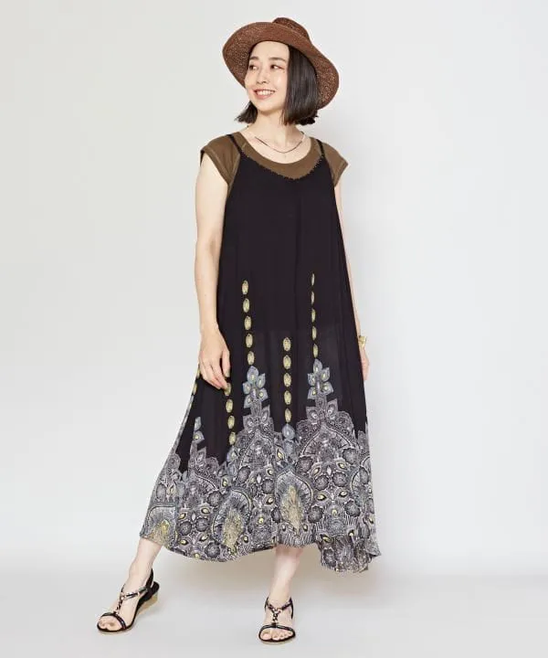 Cotton Crepe Midi Camisole Dress