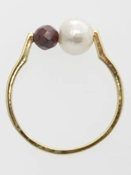 Cotton Pearl x Gemstone Ring