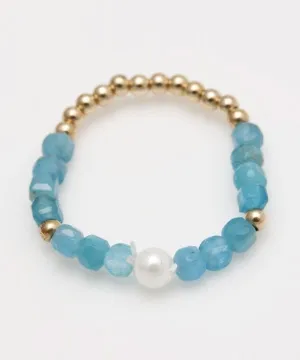 Cubic Apatite Beaded Ring