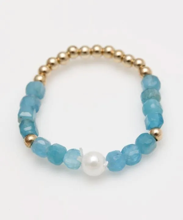 Cubic Apatite Beaded Ring