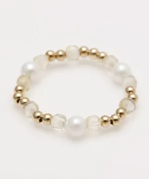 Cubic Citrine Beaded Ring