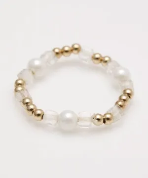 Cubic Crystal Beaded Ring