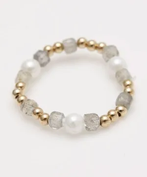 Cubic Labradorite Beaded Ring