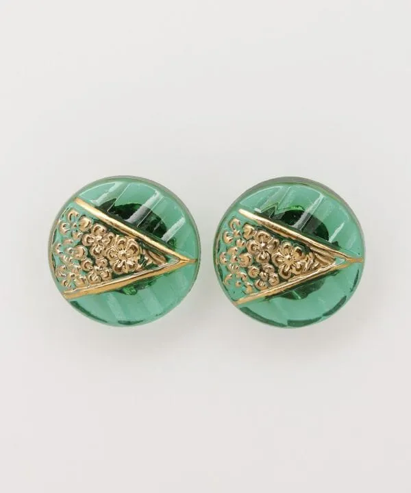 Czech Glass Button Earrings