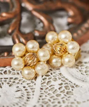 Czech Glass Flower Clip Earrings