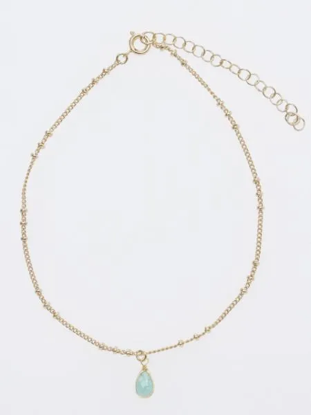 Drop Gemstone Anklet