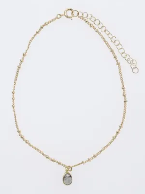 Drop Gemstone Anklet
