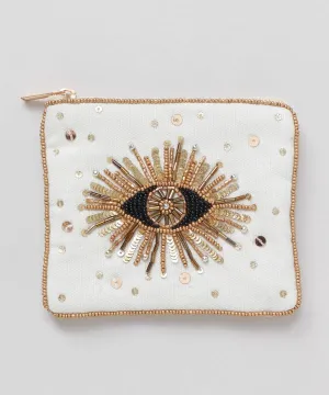 Eye Beaded Zip Pouch