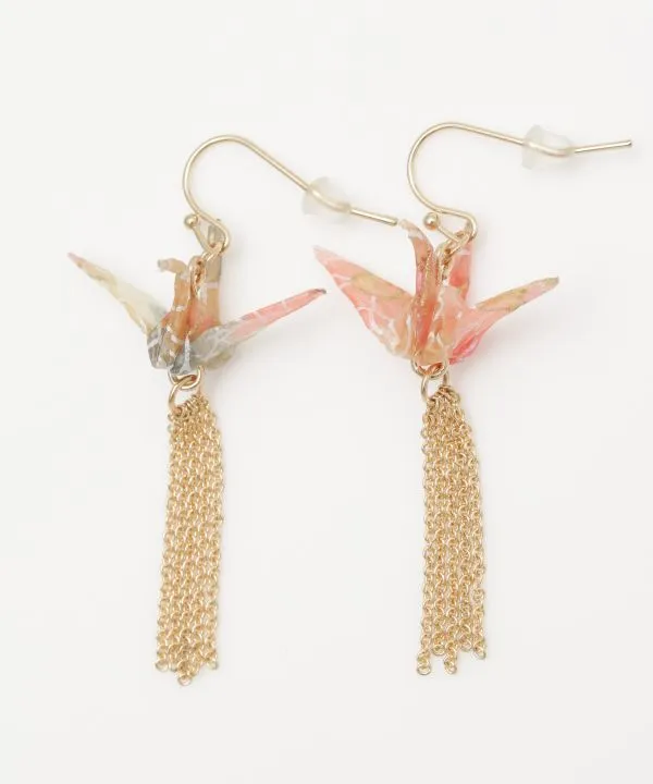 Flying ORIGAMI Crane Earrings