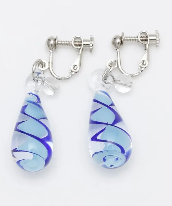 Glass Spiral Clip Earrings