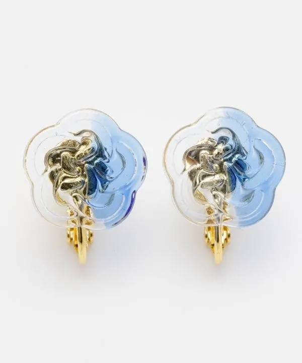 Gradient Glass Clip Earrings