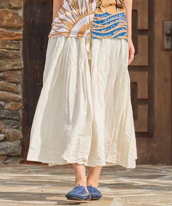 Indian Cotton Punched Lace Skirt