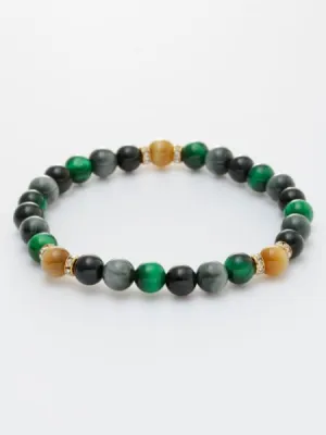 JIRITSU - Green x White Tiger Eye Bracelet