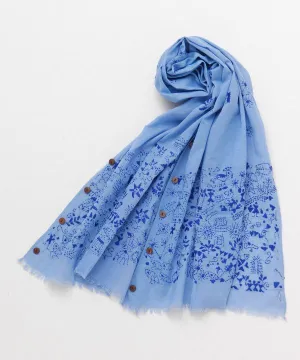 Kantha Embroidered Cotton Scarf