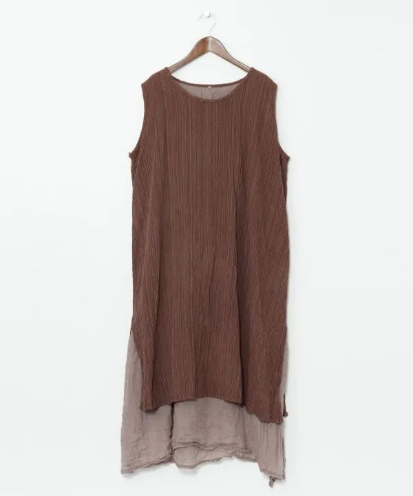 Layered Look Cotton Sleeveless Dress