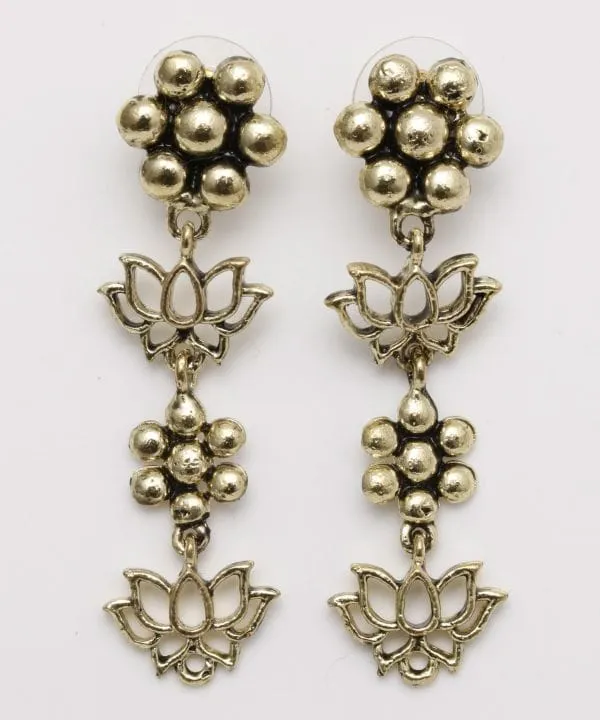 Lotus Chain Earrings