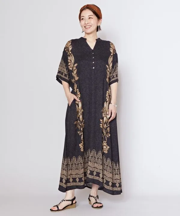 Lotus Pattern Bohemian Dress