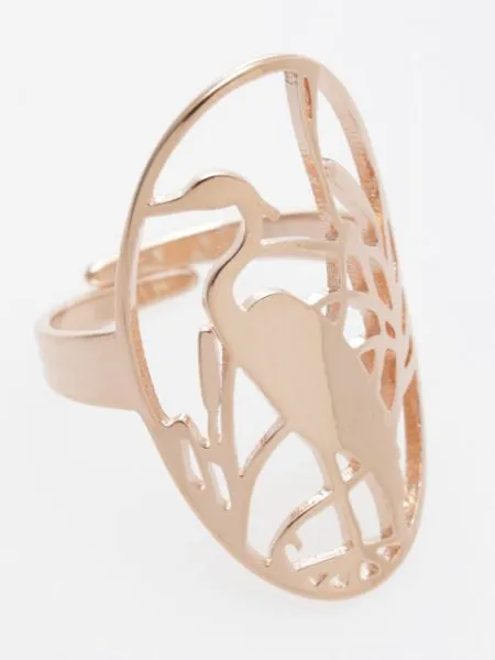Openwork Crane Ring