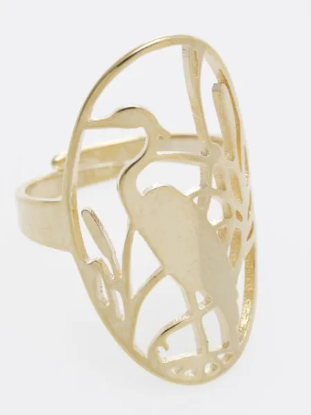 Openwork Crane Ring