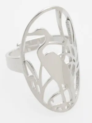Openwork Crane Ring