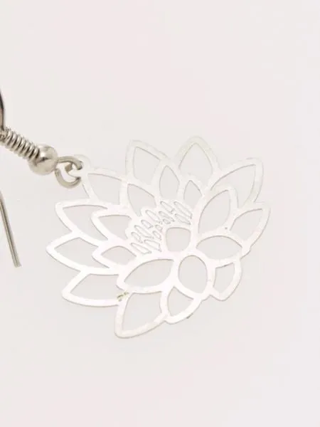 Openwork Lotus Earrings