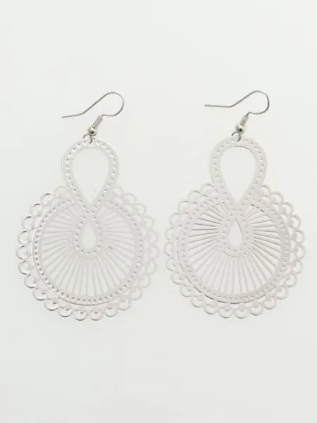 Oriental Pattern Openwork Metal Earrings