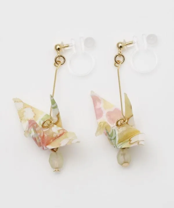 Origami Crane Clip Earrings