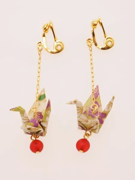 ORIGAMI Crane Earrings -  KIKYOU