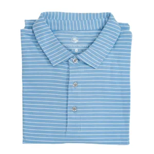 Perdido Stripe Polo Coastal Blue southern proper