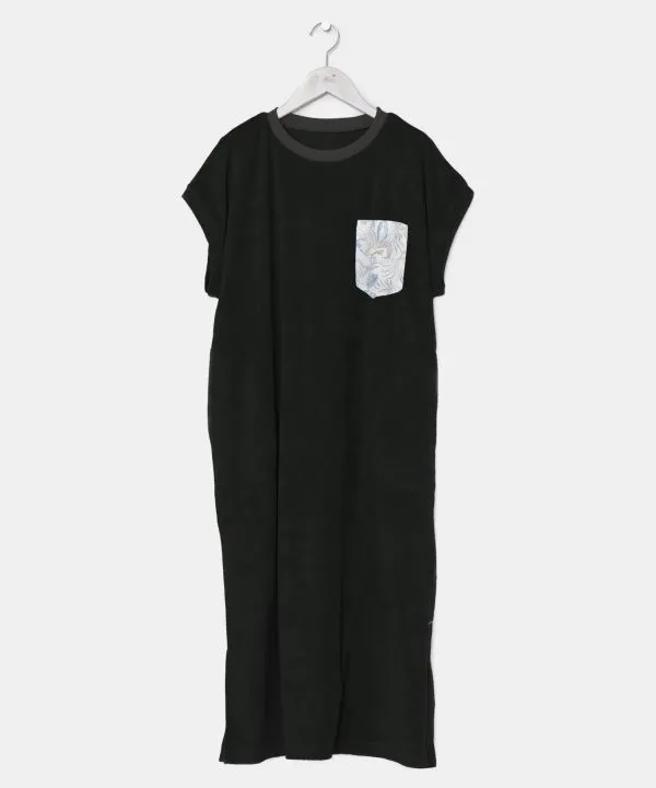 Pile Fabric French Sleeve Dress
