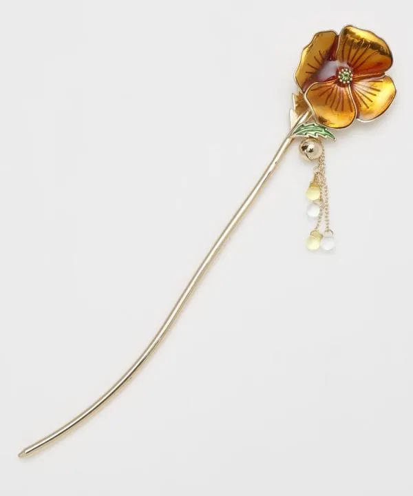 Poppy Blooming Kanzashi Hairpin