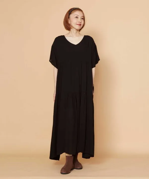 Rayon Crepe Tiered Dress