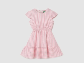 Regular Fit Round Neck Striped Dresses