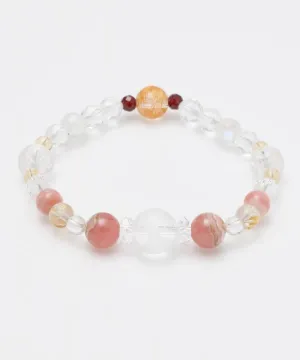 Rhodochrosite x Engraved Crystal Bracelet