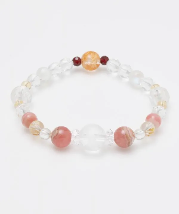 Rhodochrosite x Engraved Crystal Bracelet