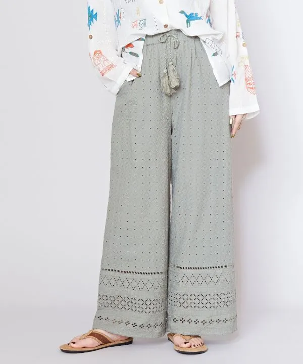 Schiffli Embroidered Lace Pants