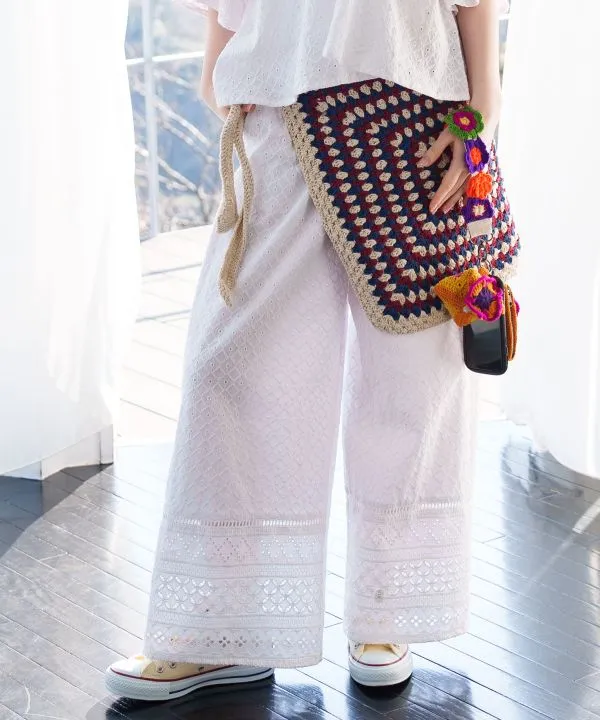 Schiffli Embroidered Lace Pants