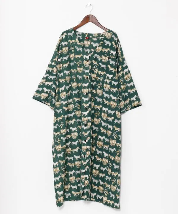 Silk Road Block Print Shirt Dress