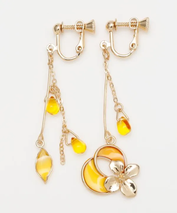 Spring Flower Clip Earrings