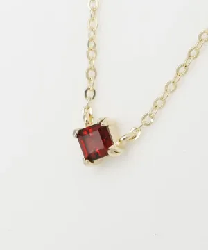 Square Cut Garnet Necklace