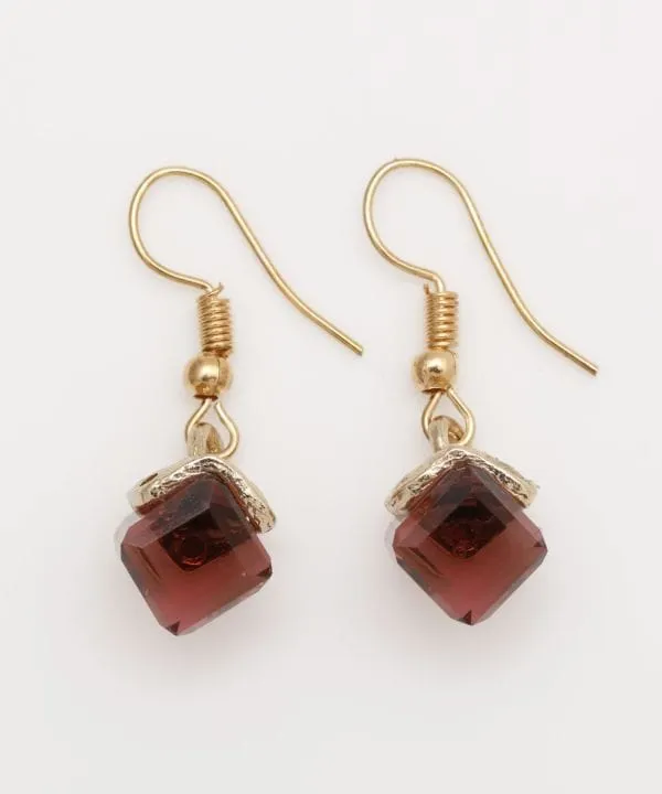 Square Czech Glass Earrings