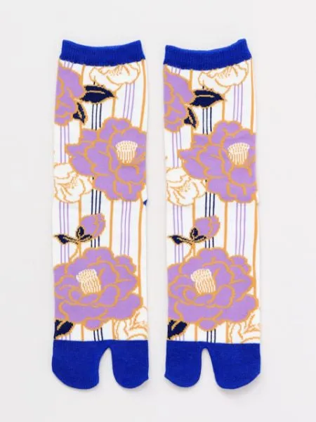 Stripe Camellia TABI Socks 23??25cm
