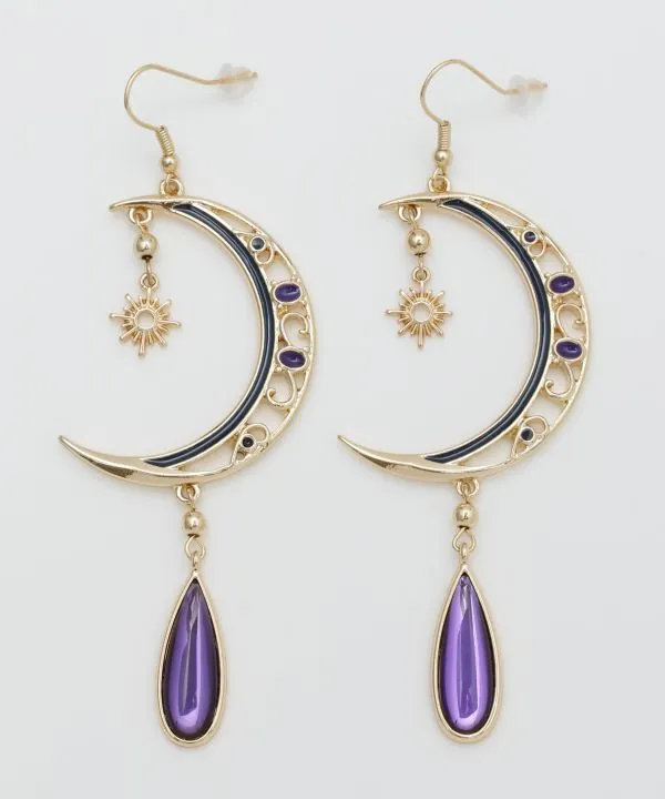 Sun and Crescent Moon Earrings