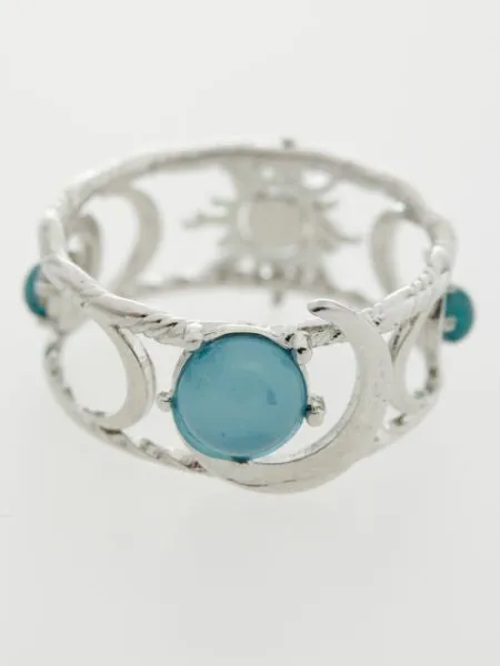 Sun and Crescent Moon Ring